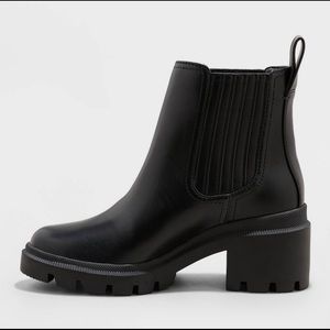 black Chelsea boots